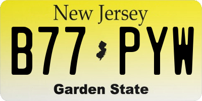 NJ license plate B77PYW