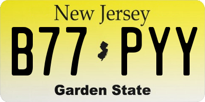 NJ license plate B77PYY
