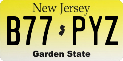 NJ license plate B77PYZ