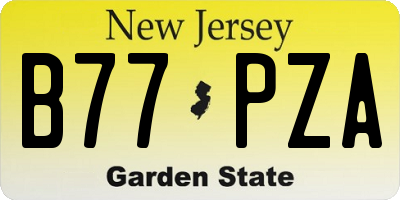 NJ license plate B77PZA