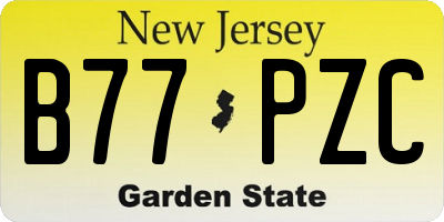 NJ license plate B77PZC