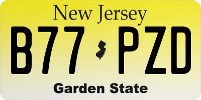 NJ license plate B77PZD