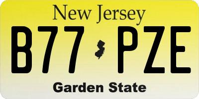 NJ license plate B77PZE
