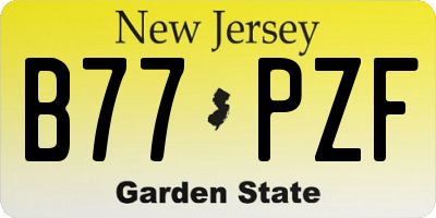 NJ license plate B77PZF