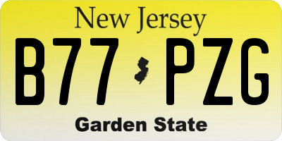 NJ license plate B77PZG