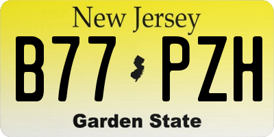 NJ license plate B77PZH