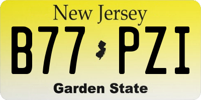 NJ license plate B77PZI