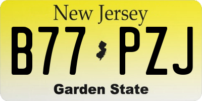 NJ license plate B77PZJ