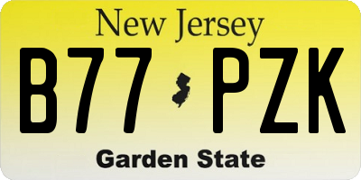 NJ license plate B77PZK