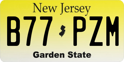 NJ license plate B77PZM