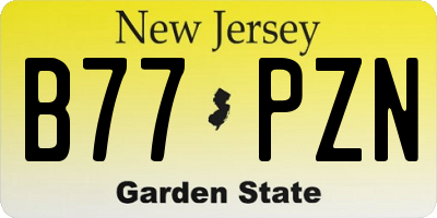 NJ license plate B77PZN