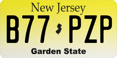 NJ license plate B77PZP