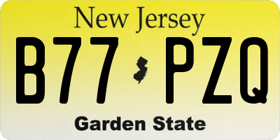 NJ license plate B77PZQ