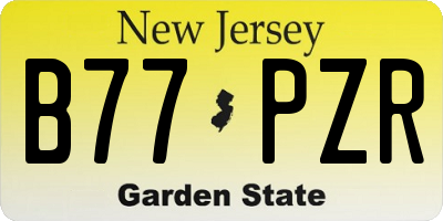 NJ license plate B77PZR