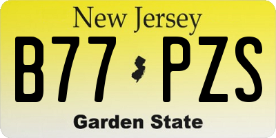 NJ license plate B77PZS