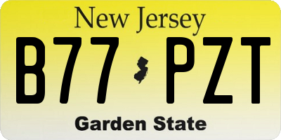 NJ license plate B77PZT