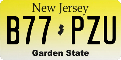 NJ license plate B77PZU