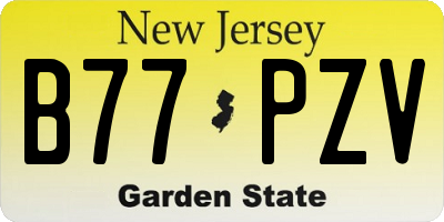 NJ license plate B77PZV