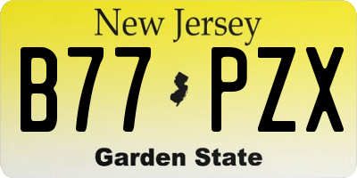 NJ license plate B77PZX