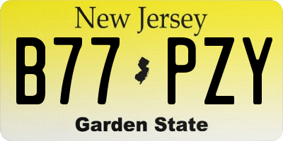 NJ license plate B77PZY