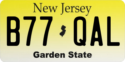NJ license plate B77QAL