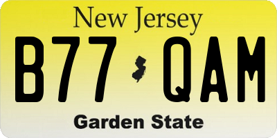 NJ license plate B77QAM