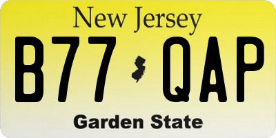 NJ license plate B77QAP