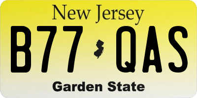 NJ license plate B77QAS