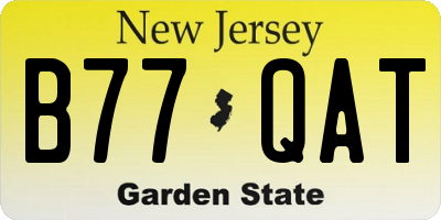 NJ license plate B77QAT