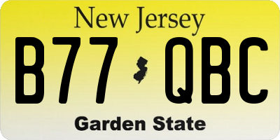 NJ license plate B77QBC