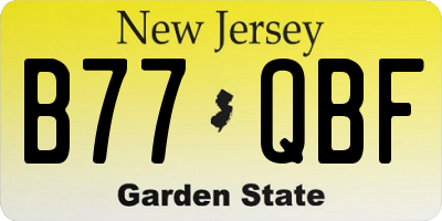 NJ license plate B77QBF