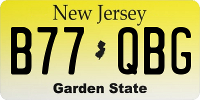 NJ license plate B77QBG