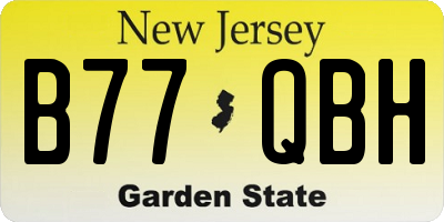 NJ license plate B77QBH