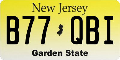 NJ license plate B77QBI