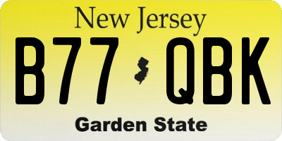 NJ license plate B77QBK