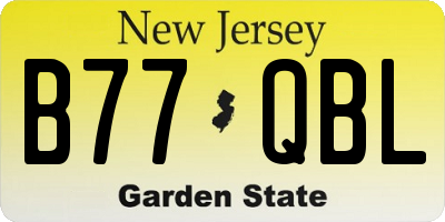 NJ license plate B77QBL