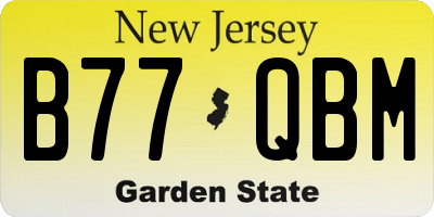 NJ license plate B77QBM