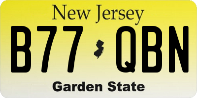NJ license plate B77QBN