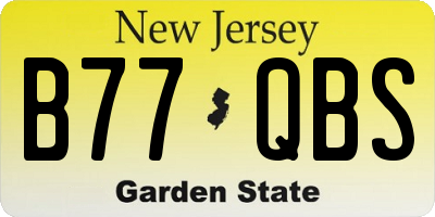NJ license plate B77QBS