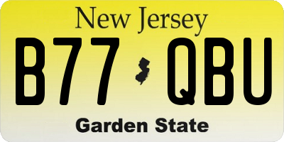 NJ license plate B77QBU