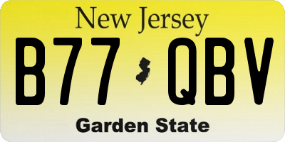 NJ license plate B77QBV