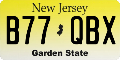 NJ license plate B77QBX