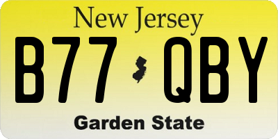 NJ license plate B77QBY