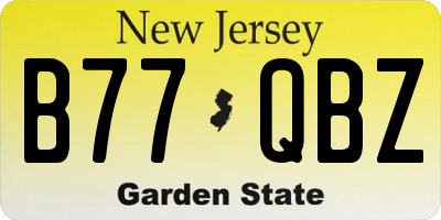 NJ license plate B77QBZ