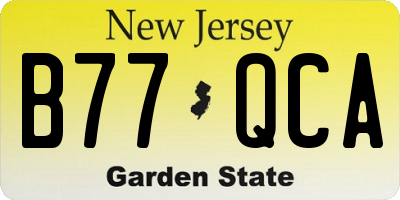 NJ license plate B77QCA