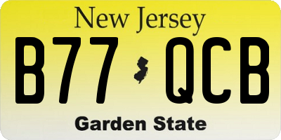 NJ license plate B77QCB