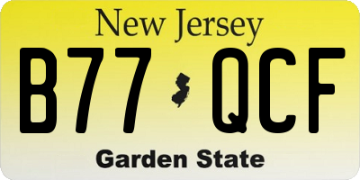 NJ license plate B77QCF