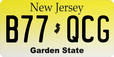 NJ license plate B77QCG