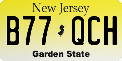NJ license plate B77QCH