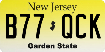 NJ license plate B77QCK
